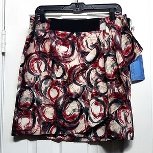 Simply Vera Abstract Print Faux Wrap Mini Skirt, Size 14